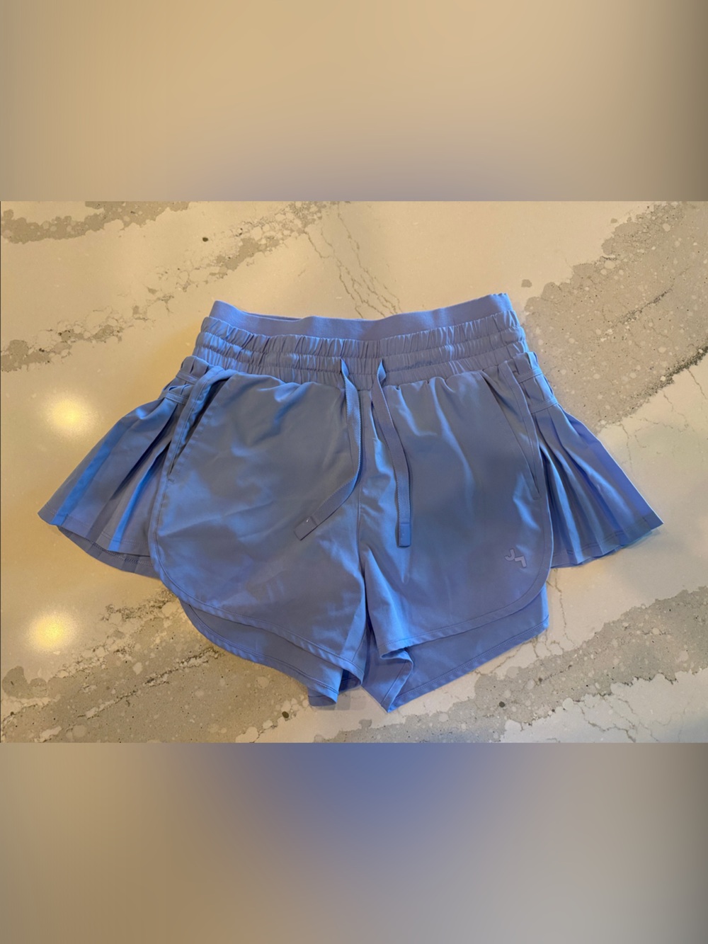 JoyLab Light Blue Athletic Shorts with Side Pleats